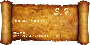 Seres Henrik névjegykártya